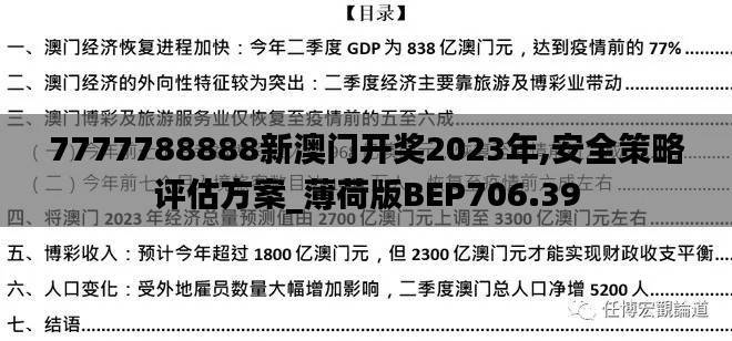7777788888新澳门开奖2023年,安全策略评估方案_薄荷版BEP706.39