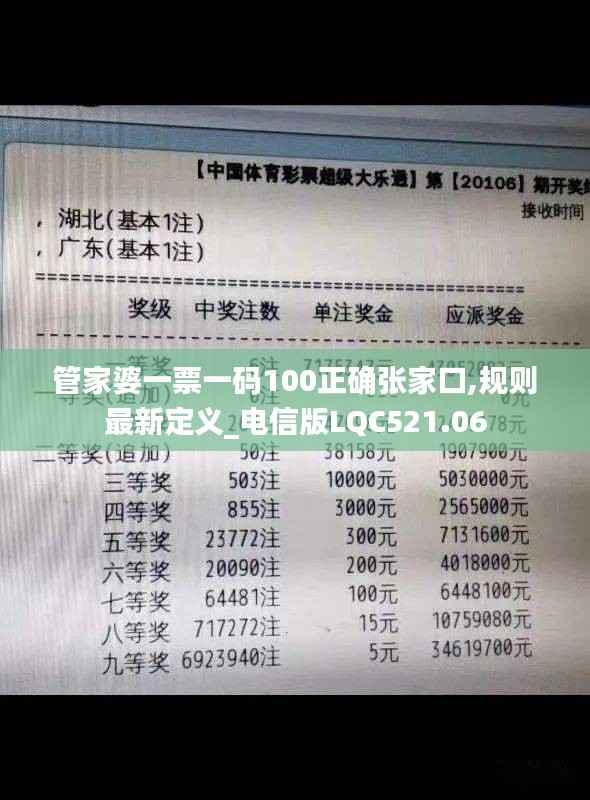 管家婆一票一码100正确张家口,规则最新定义_电信版LQC521.06