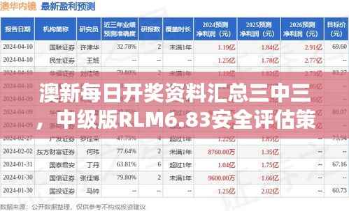 澳新每日开奖资料汇总三中三,中级版RLM6.83安全评估策略方案