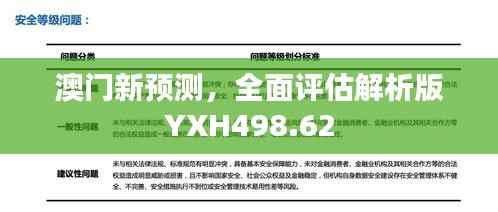 澳门新预测,全面评估解析版YXH498.62