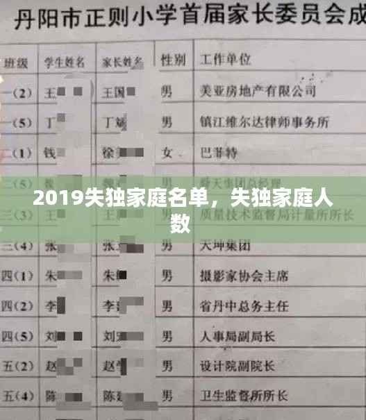 2019失独家庭名单，失独家庭人数 