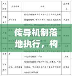 传导机制落地执行,构建高效执行体系的核心秘诀