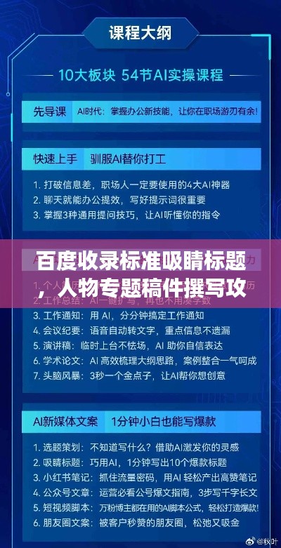百度收录标准吸睛标题,人物专题稿件撰写攻略,抓住读者眼球的秘籍!